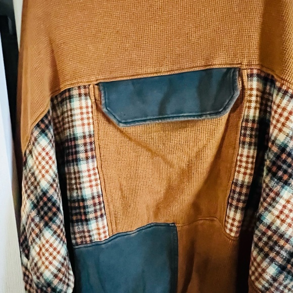 Olí & Hali XL BNWOT Plaid Patchwork Jacket with Green   and Orange Accents - Picture 8 of 13